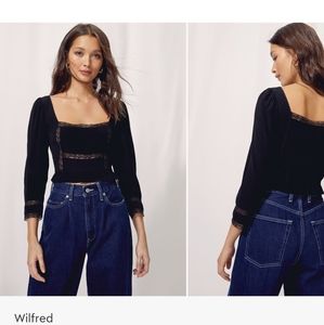 Aritzia Wilfred Troubadour Blouse black NWT